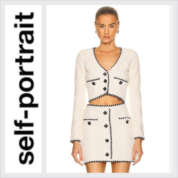 Self-Portrait Sweaters - Self Portrait Cable knit cardigan